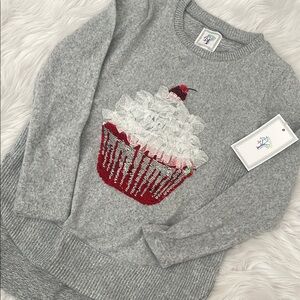 Gray Sweater with Cupcake Design